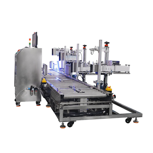 Большая барабанная этикетировочная машина с 4 аппликаторами этикеток